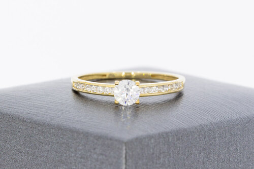 9 karaat gele damesring  17,9 mm