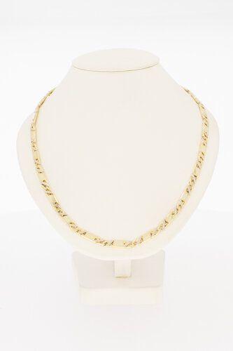 14 karaat geelgouden plaatjesketting  45,6 cm