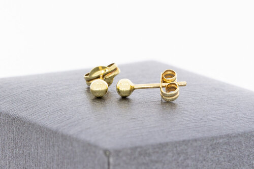 14 karaat geelgouden oorknopjes  3 mm