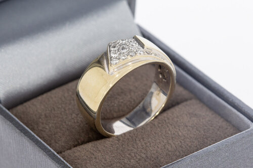 18 karaat gouden damesring met diamant  18,8 mm