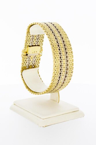 Gevlochten 14 Karaat goud armband - 19,7 cm