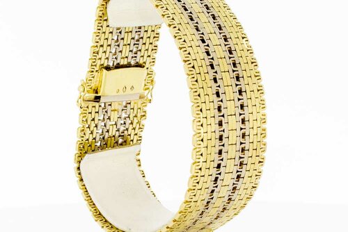 Gevlochten 14 Karaat goud armband - 19,7 cm