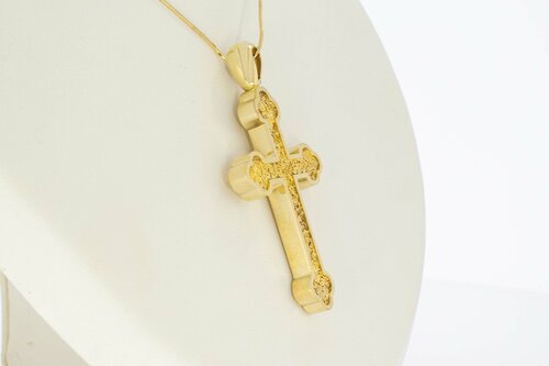 Gouden kruis hanger 14 karaat, ook als assieraad - 6 cm