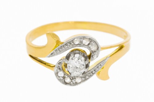 18 karaat gouden diamantring - 17,9 mm