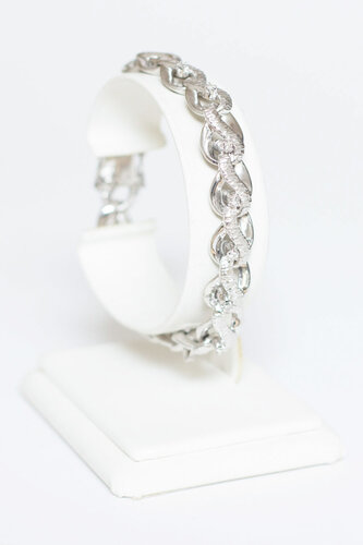 Dames armband 18 Karaat witgoud - 18,5 cm
