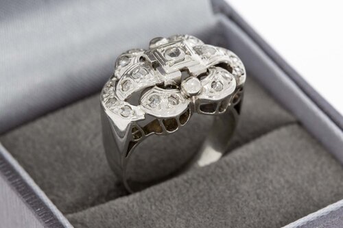 18 Karaat witgouden Diaman ring - 16,8 mm