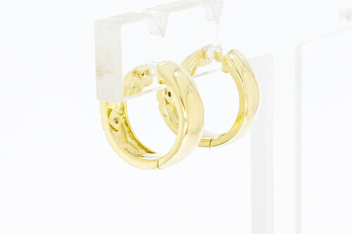 14 Karaat gouden klap diamant Creolen - 1,4 cm