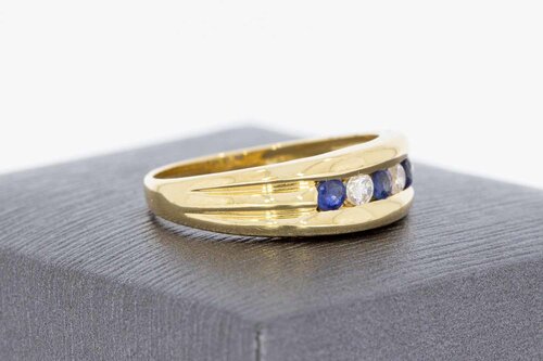 14 Karaat gouden saffier ring - 17,9 mm