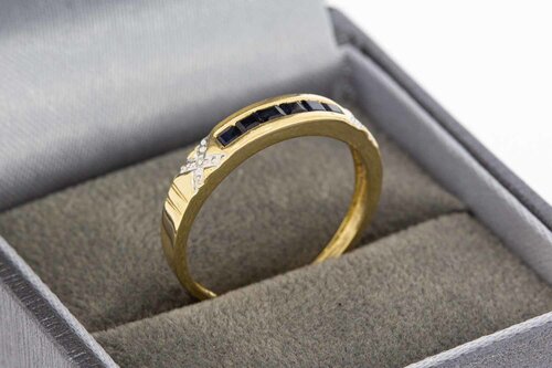 14 Karaat gouden Edelsteen ring - 17,6 mm