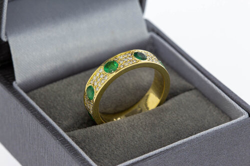 18 Karaat gouden edelstenen ring - 17,5 mm