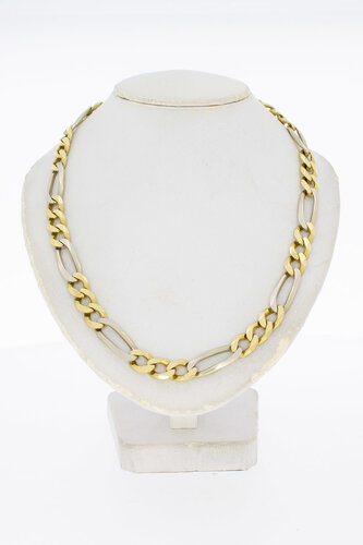 Bicolor gouden figaro ketting heren 14 karaat - 67,5 cm