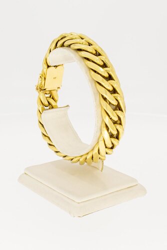 Brede gouden gourmet armband heren 18 karaat - 21,7 cm