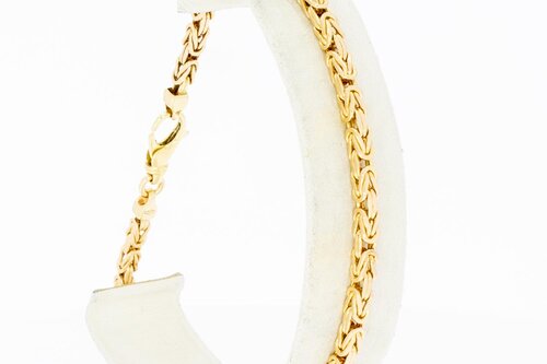 Roségouden byzantijnse koningsarmband 14 karaat - 22,4 cm