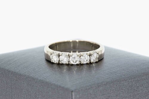 Witgouden ring dames 14 karaat met diamant - 16,1 mm