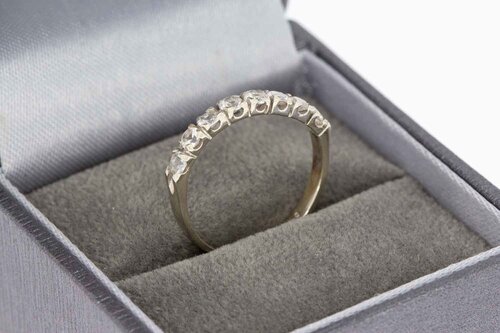 Gouden aanschuifring dames 18 karaat met saffier - 16,8 mm