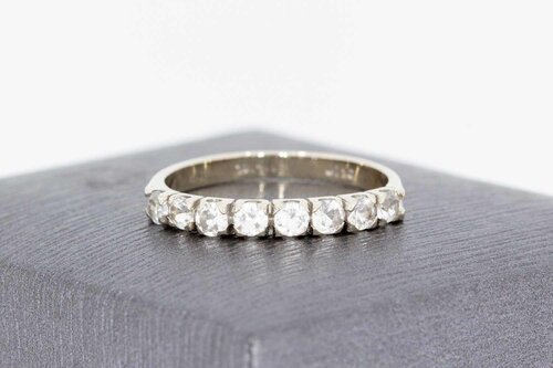 Gouden aanschuifring dames 18 karaat met saffier - 16,8 mm