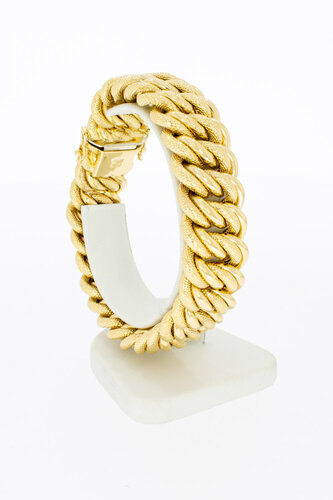 Brede gouden gevlochten armband 18 karaat - 21,2 cm