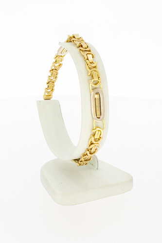 Gouden platte koningsarmband heren 14 karaat - 22 mm