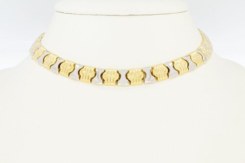 Bicolor gouden ketting dames 18 karaat - 37,5 cm