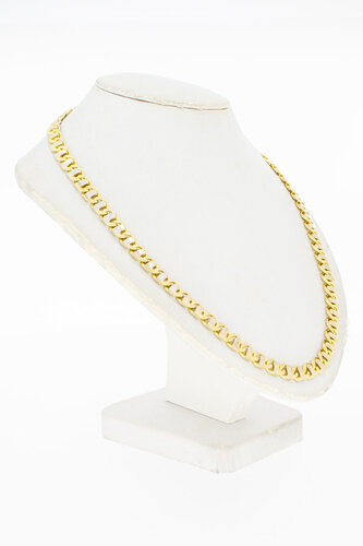 Bicolor gouden valkoog ketting dames 18 karaat - 39,5 cm