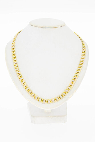 Bicolor gouden valkoog ketting dames 18 karaat - 39,5 cm