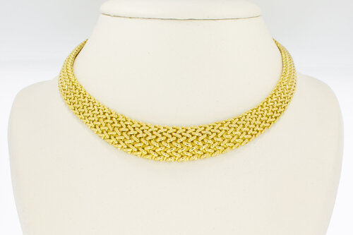 Gouden gevlochten ketting dames 18 karaat - 42 cm