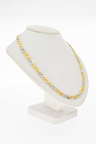 Brede bicolor gouden collier 18 karaat - 40 cm