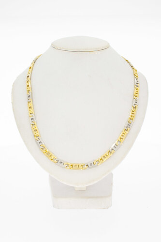 Brede bicolor gouden collier 18 karaat - 40 cm