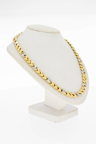 Bicolor gouden collier 14 karaat - 42 cm