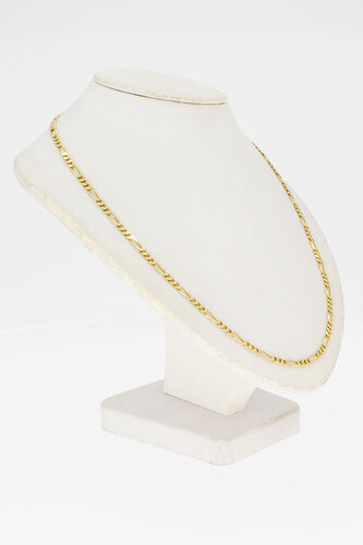 Gouden figaro ketting dames 14 karaat - 41,5 cm