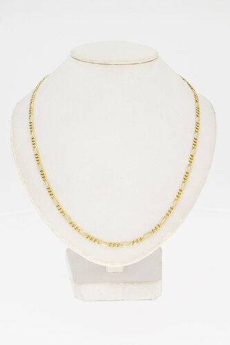 Gouden figaro ketting dames 14 karaat - 41,5 cm