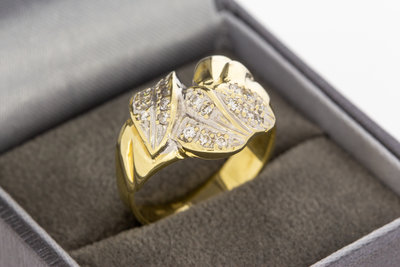 14 Karaat gouden Fantasiering met briljant geslepen Diamant