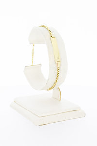 14 Karaat gouden Venetiaanse armband met naamplaat-18,5 cm